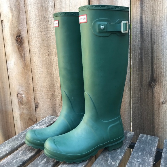 Hunter Shoes - Matte Hunter Green Original Tall Rain Boots